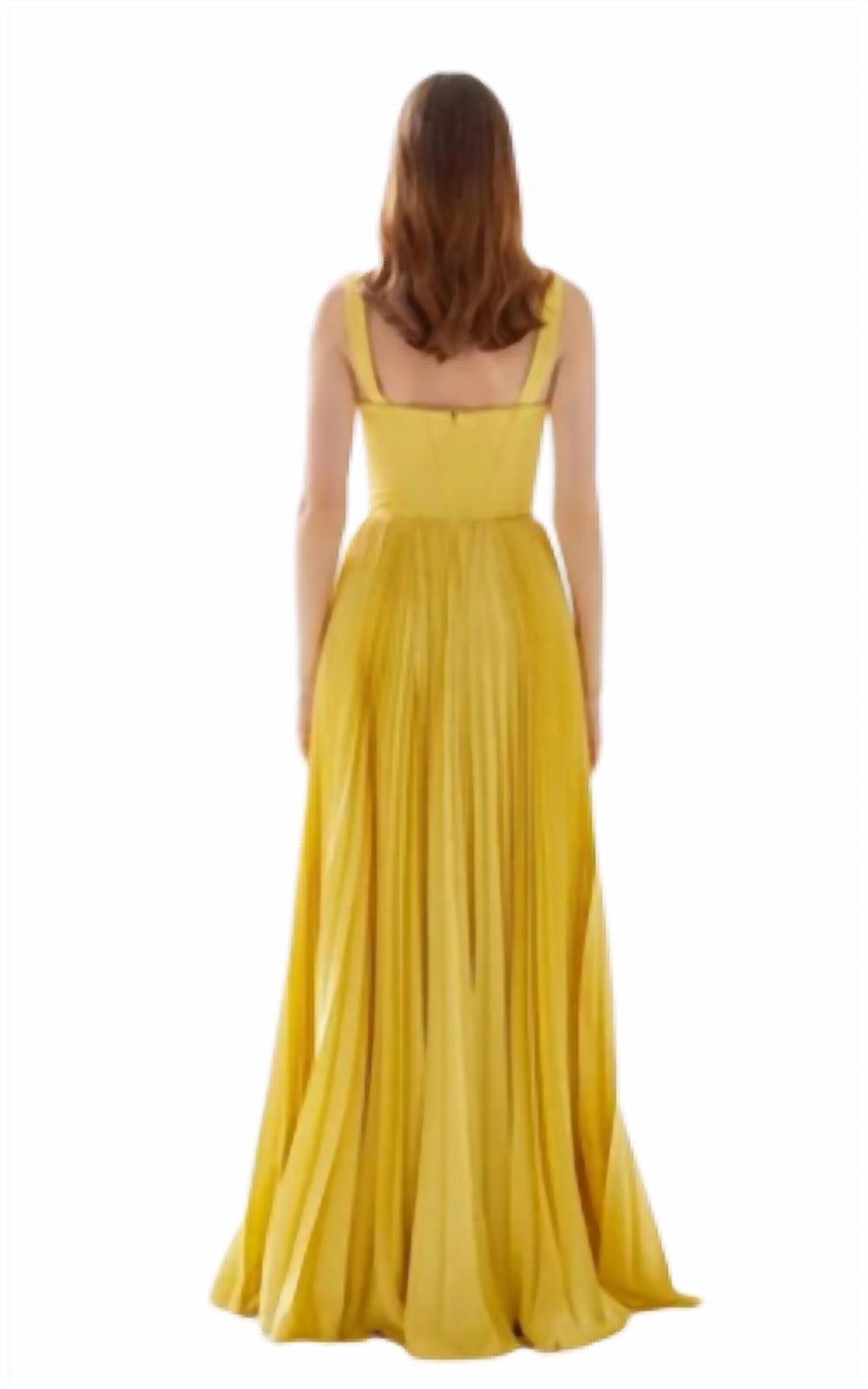 Tarik Ediz - Corset top with pleaded gown