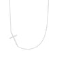 Eklexic - Women's Horizontal Cubic Zirconia Cross Necklace