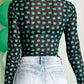 1 The Woman - LUCKY CLOVER MOCK NECK LONG SLEEVE BODYSUIT