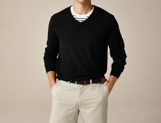 J.Crew - Suéter de lã merino com decote em V
