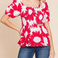 Jodifl - Flower Print Baby Doll Top