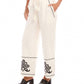 Karen Kane - Embroidered Drawstring Ankle Pants