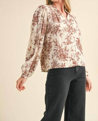 &amp;Merci - Blusa Eylete de manga comprida com estampa floral e renda