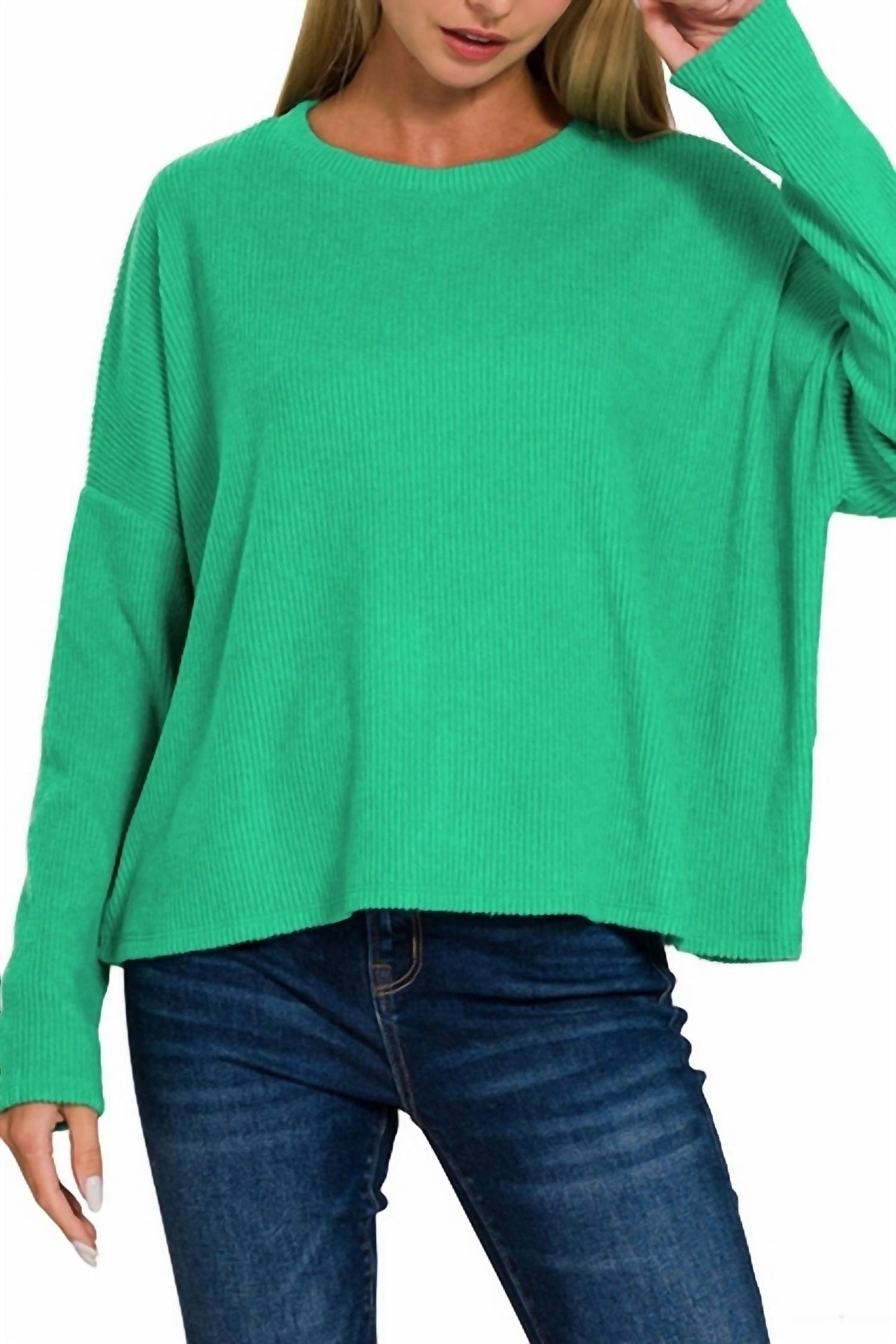 42Pops - Ribbed Dolman Crewneck Sweater