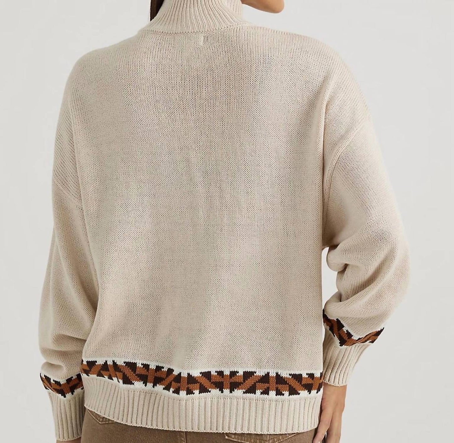 Wrangler - Retro Western Vintage Quarter Zip Relaxed Sweater