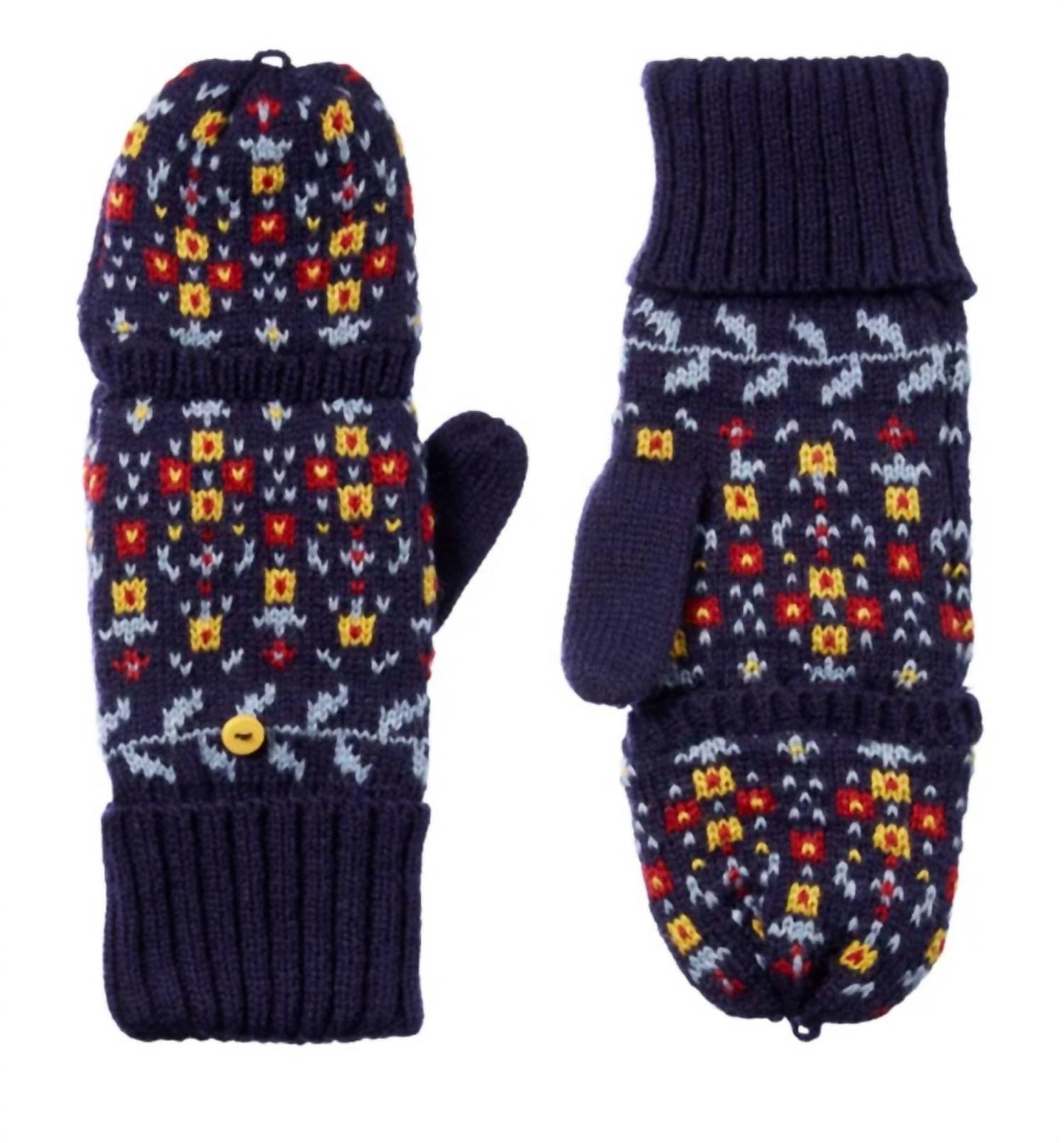 Isotoner - Women's Recycled Knit Fairisle Flip Mitten