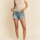 Trendsi - Davi & Dani Floral Mesh Mock Neck Short Sleeve Top