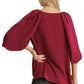 Umgee - Washed Satin Balloon Sleeve Top
