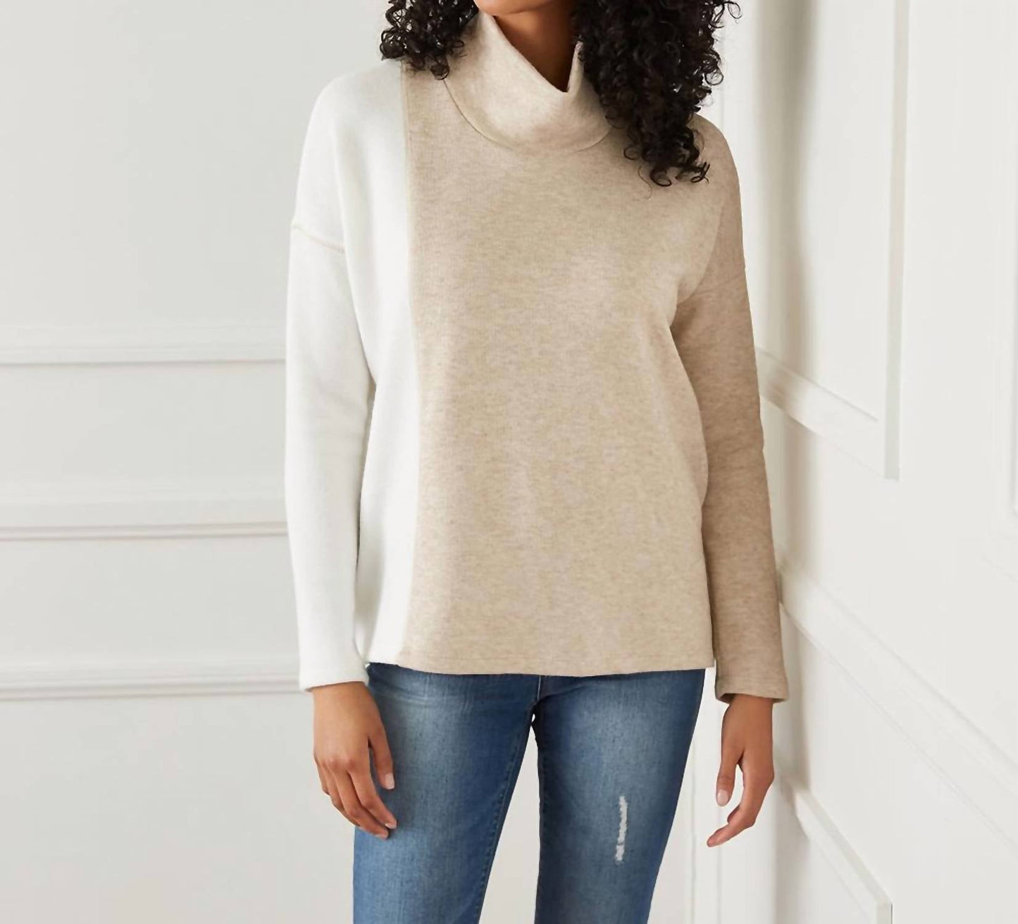 Karen Kane - Colorblock Turtleneck Top