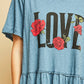 Entro - Love Graphic Peplum Top