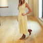 Soulofmu - Glow Drawstring V-neck Maxi Dress