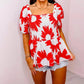 Jodifl - Flower Print Baby Doll Top