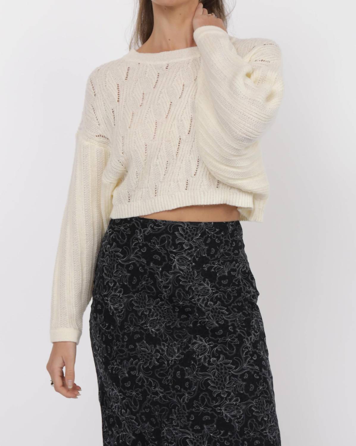 Sage The Label - Leia Crew Neck Cropped Sweater