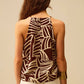 Q2 - Palm Print Halter Top