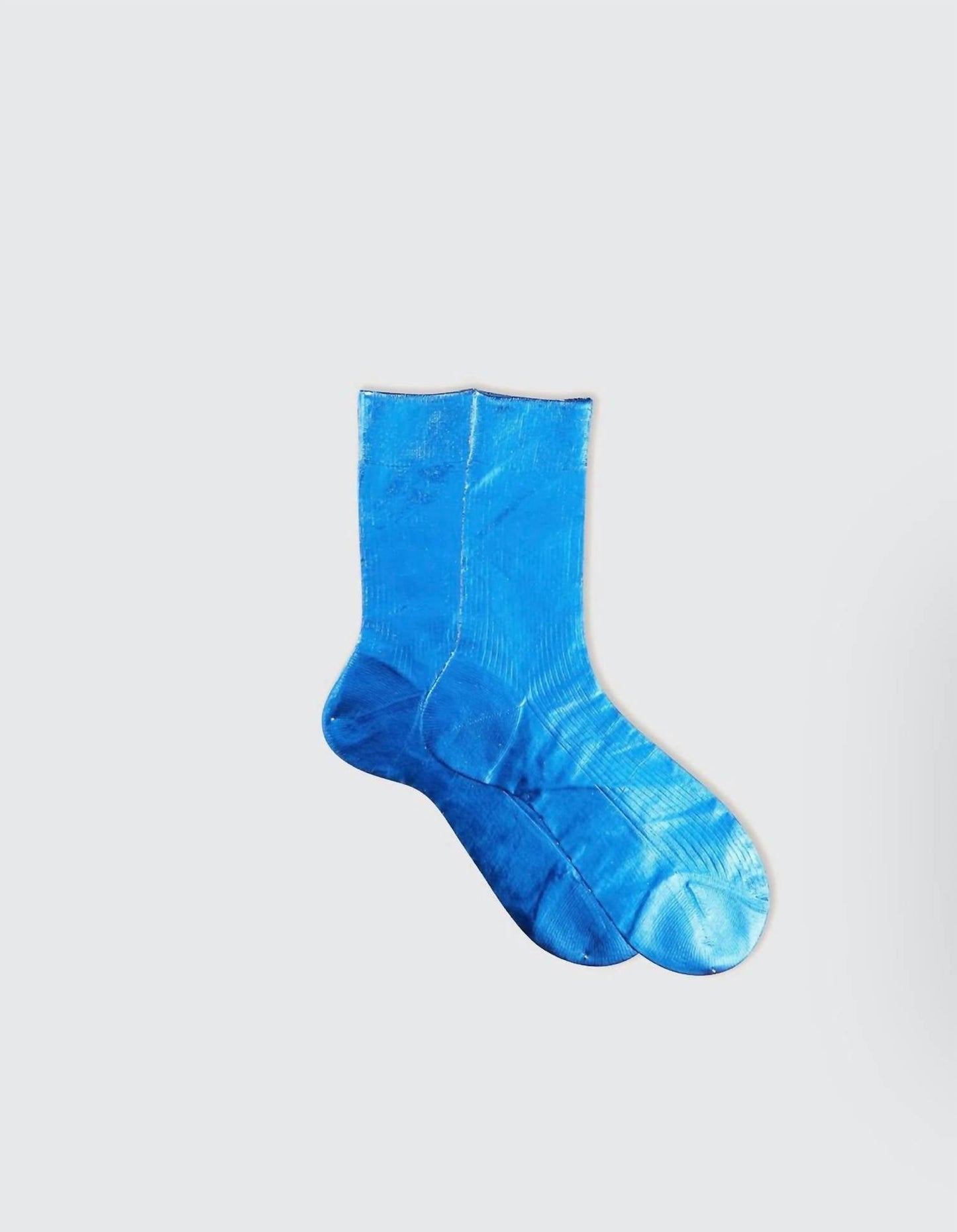 Maria La Rosa - Women's One Ribbed Laminated Metallic Socks