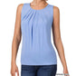 Zenana - Ity Sleeveless Front Neck Pleat Top