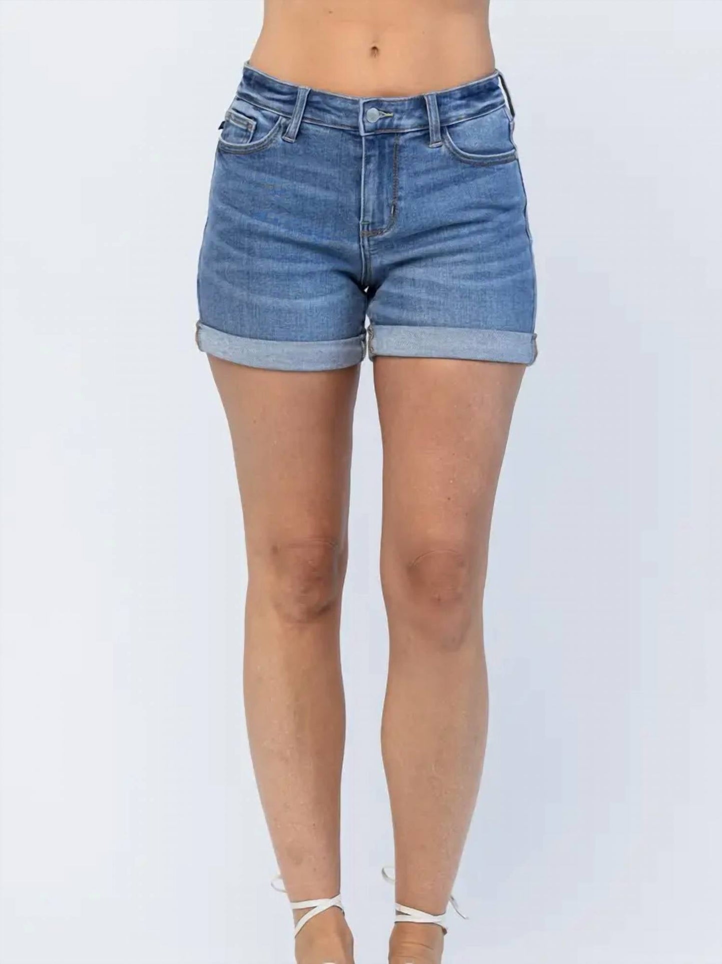 Judy Blue - Mid Rise Slim Shorts
