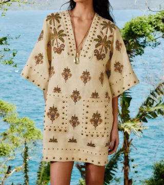 Farm Rio - Coconut Tree Tapestry Mini Tunic Dress