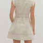 Entro - Contrast Stitch Belted Mini Dress