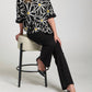 Apny - Whimsical Floral Sweater With Contrast Cuffs And Pockets