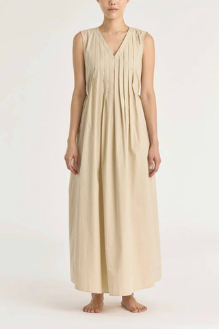 Black Crane - Pleated V Neck Maxi Dress