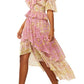 MISA Los Angeles Liv Cold Shoulder Floral Midi Dress in Flora Medallion Mix  Size Large