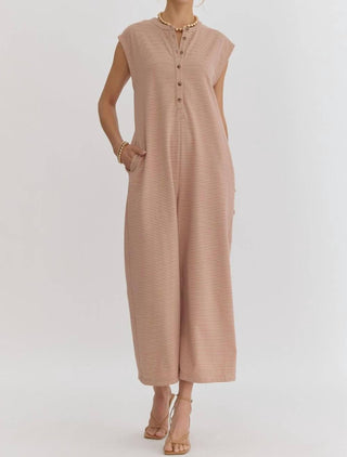 Entro - Macacão listrado oversized com pernas largas