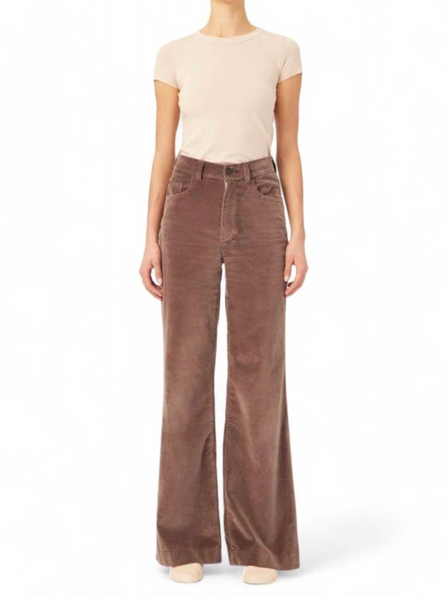 Dl1961 - Feminino - Jeans Largo de Veludo Hepburn