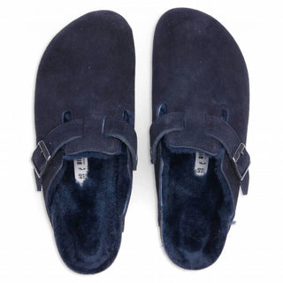 Birkenstock - Tamancos femininos de pele de carneiro Boston