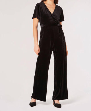 Apricot - Angel Velvet Wrap Jumpsuit