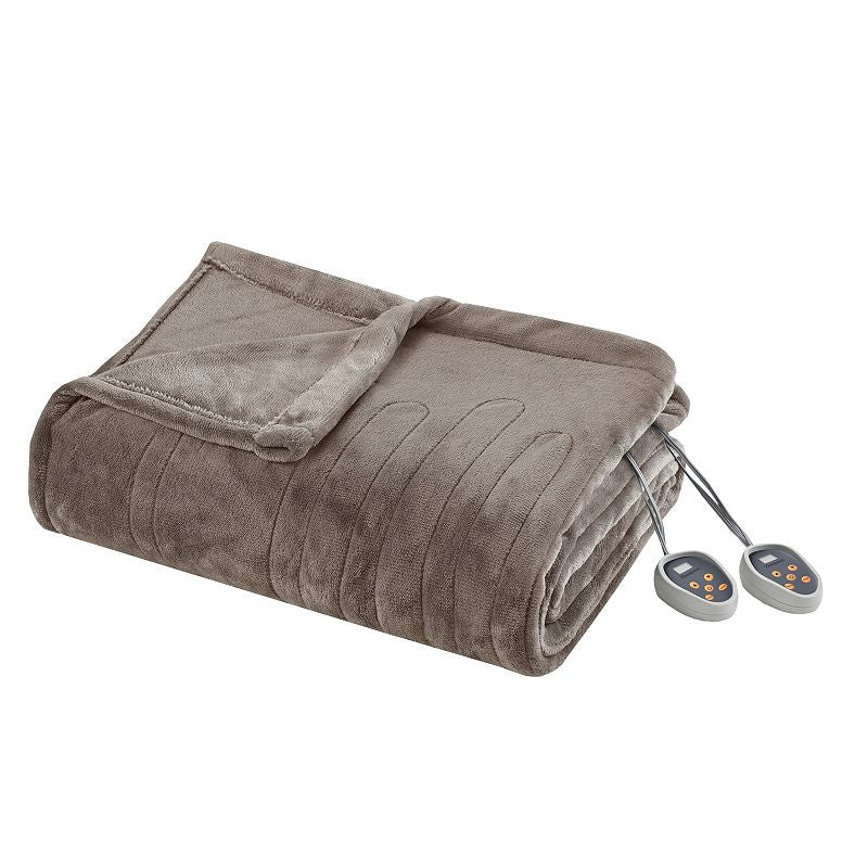 Beautyrest Heated Plush Microlight Blanket - Full Size Mink