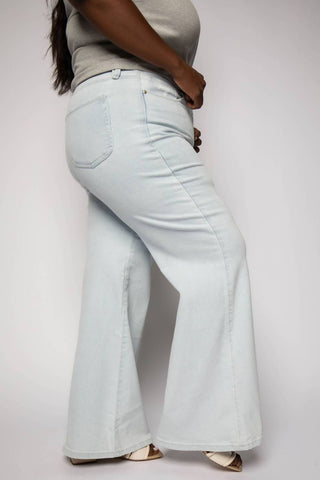 Good American - Calça Jeans Palazzo Good Waist