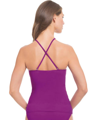 Perfil por Gottex - Top Tankini com franzido e alças largas
