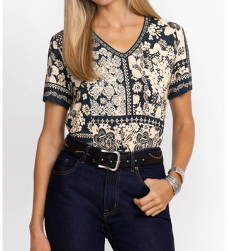 Johnny Was - A camiseta favorita de Janie, manga curta, gola V e swing