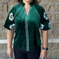 Thml - Embroidered Velvet Puff Sleeve Top
