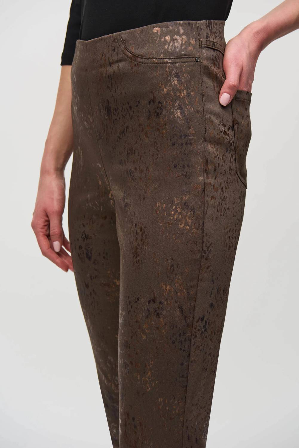 Joseph Ribkoff - Foiled Animal Classic Slim Denim Pants