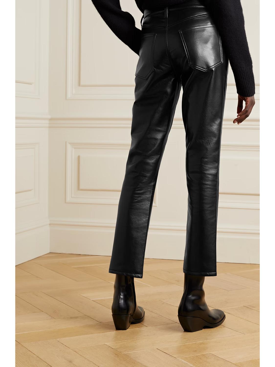 Agolde - Riley Long Recycled Leather Straight Pants