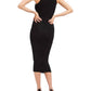 Good American - TOUCH CUT IN TANK MIDI DRESS