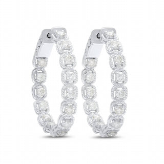 Diana M Jewels - Brincos de argola oval com diamante de 2,00 cts