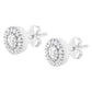 14k White Gold 1 cttw Diamond Halo Stud Earrings (I-J Clarity, I1-I2 Color)