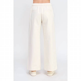 Allie Rose - Twill Side Button Wide Leg Pants