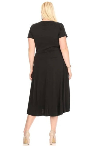 Chris & Carol - V-neck Wrap Midi Dress