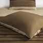 7 PC Pieced Faux Suede Comforter Set Natural Queen