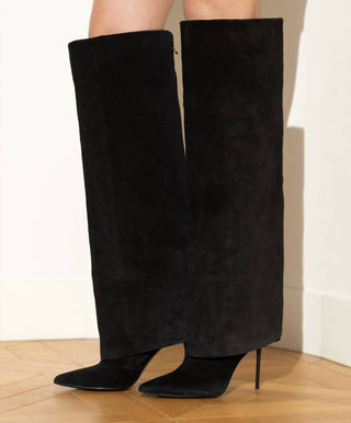 Balmain - Botas femininas Arielle de couro de bezerro até o joelho