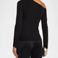 Enza Costa - Silk Knit Angled One Shoulder Top