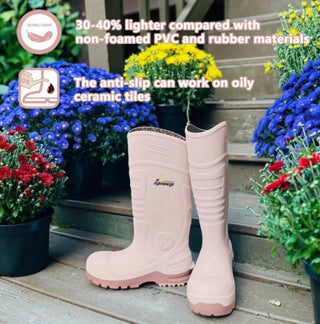 Pinnip - Women's Csa Approved Waterproof Pu Steel Toe Rubber Safety Boots