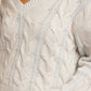 Free People - Washed Cable V-neck Sweater