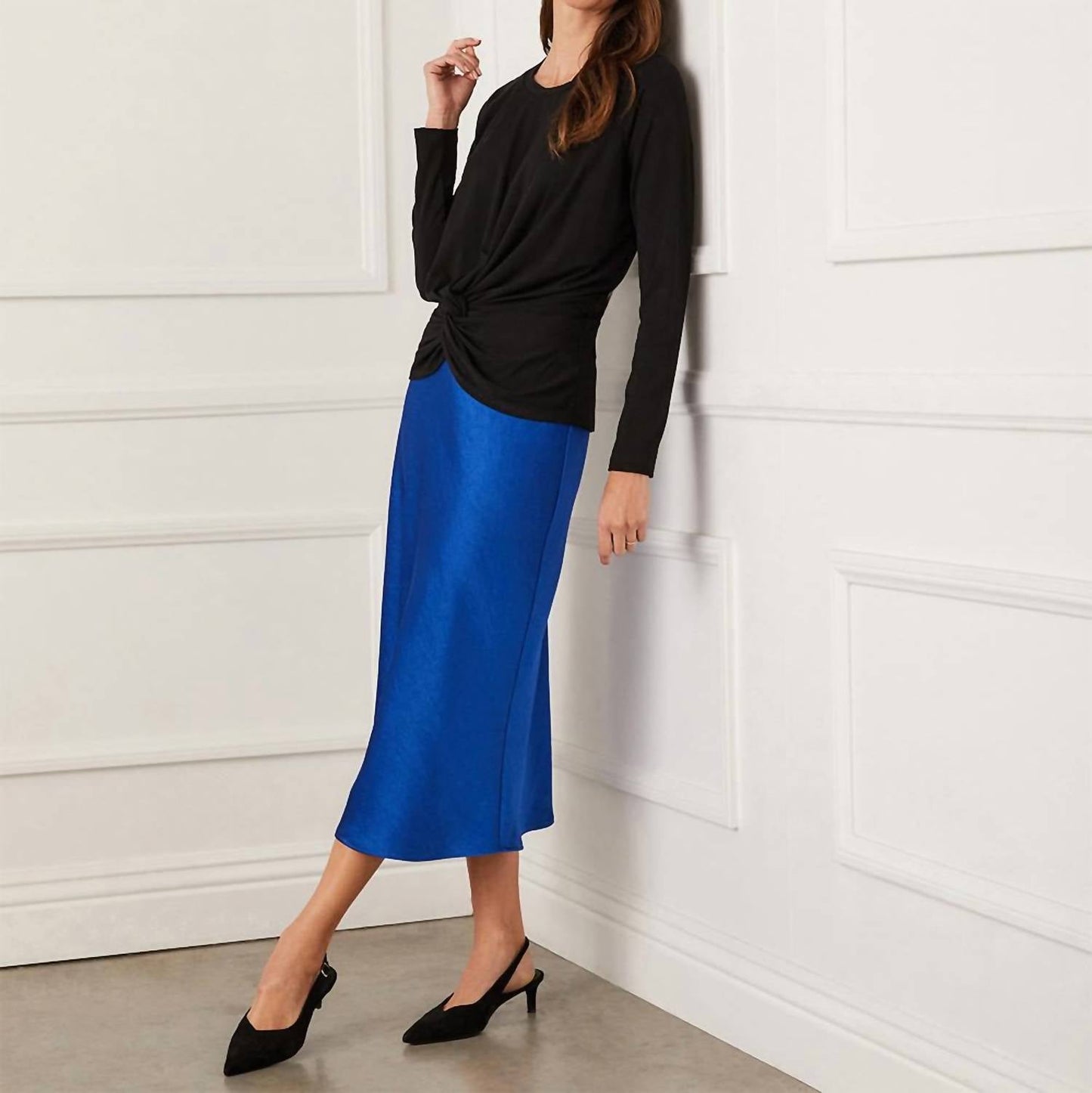Karen Kane - Satin Bias Cut Midi Skirt