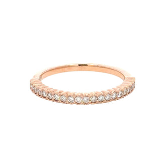 Aamiaa - Anel de diamante natural de 0,25 quilates com meia aliança da eternidade - Tamanho 6,5