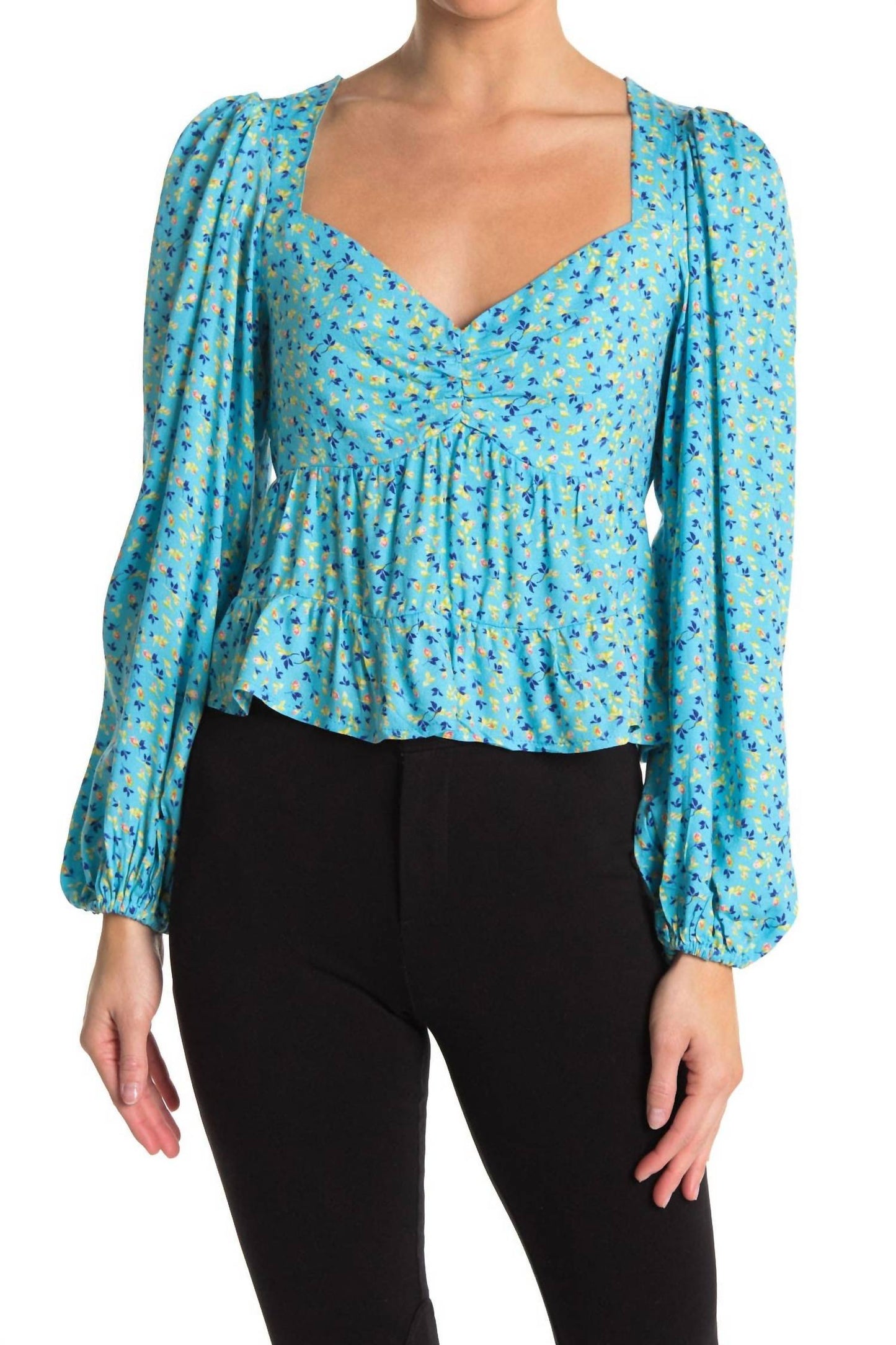 Afrm - Soni Balloon Sleeve Crop Top